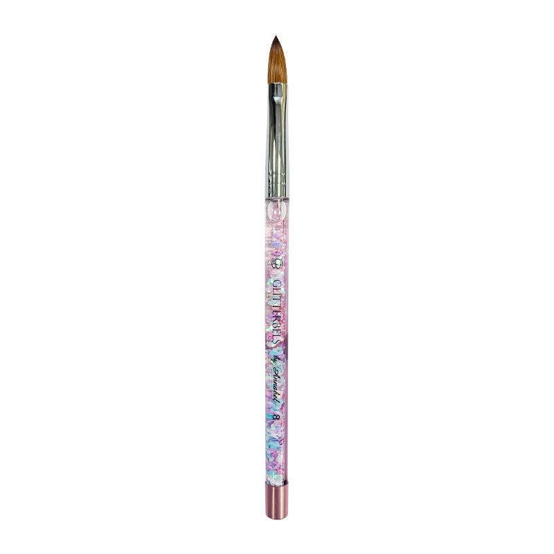Glitterbels Pinched Pastel Glitter Acrylic Brush Size 8
