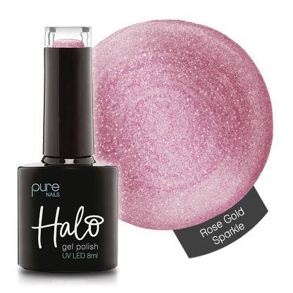 Halo Hema Free Gel Polish Rose Gold Sparkle 8ml