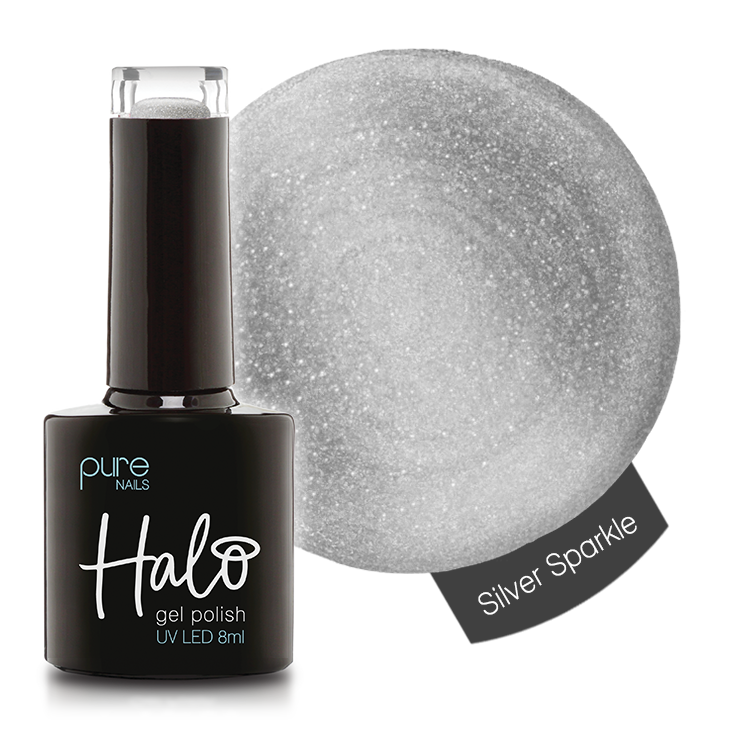 Halo Hema Free Gel Polish Silver Sparkle 8ml