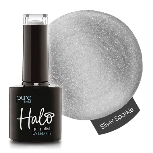 Halo Hema Free Gel Polish Silver Sparkle 8ml