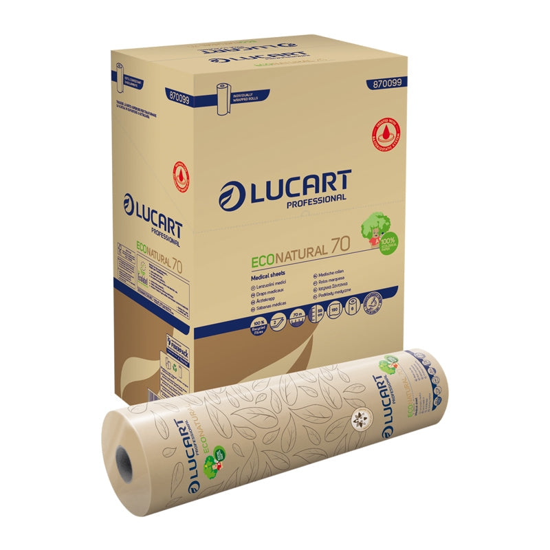23in Lucart Eco Natural Couch Roll Case of 6