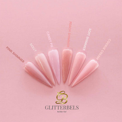 Glitterbels Brush On Builder Gel 17ml Pink Shimmer