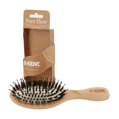 Kent Pure Flow Vented Oval Cushion Bristle Nylon Mix Hairbrush