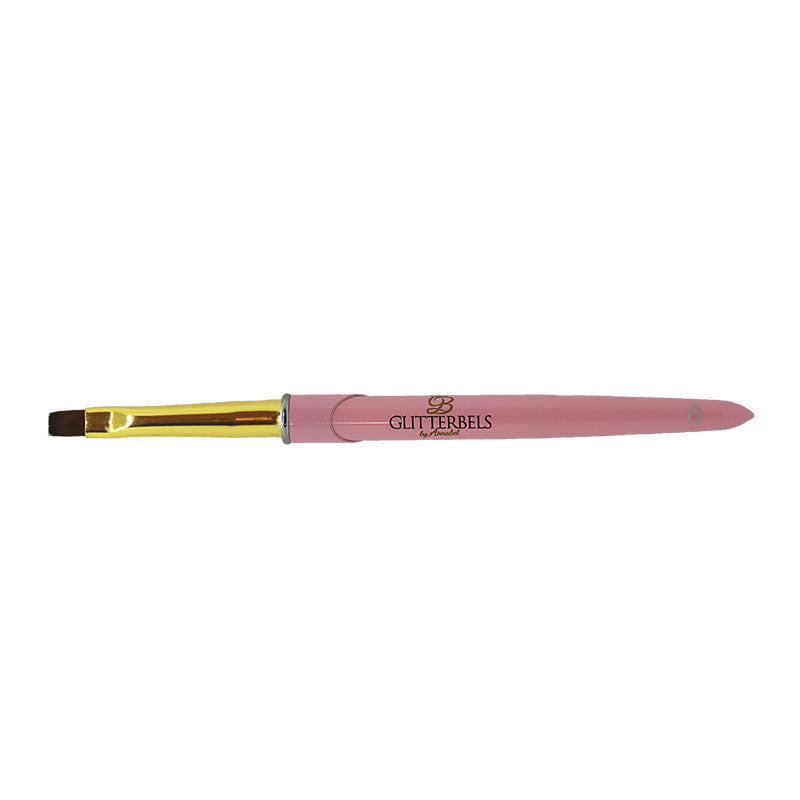 Glitterbels Unbelievabel Gel Brush Flat Edge Size 6