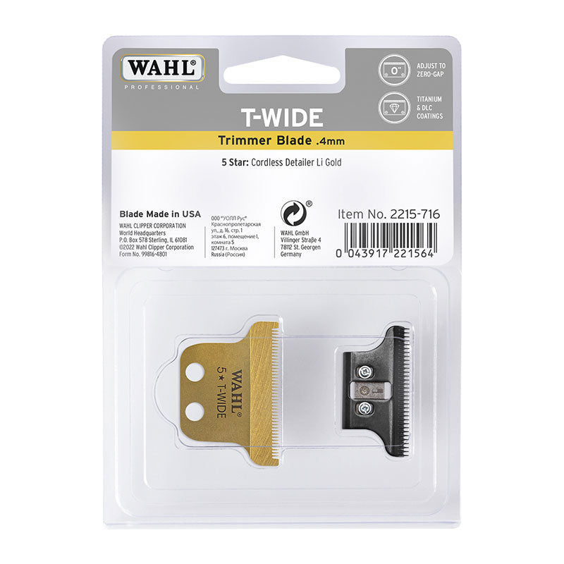 Wahl Extra Wide T Blade Set for Detailer Trimmer Gold