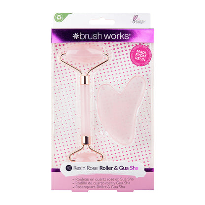Brushworks Rose Resin Roller & Gua Sha