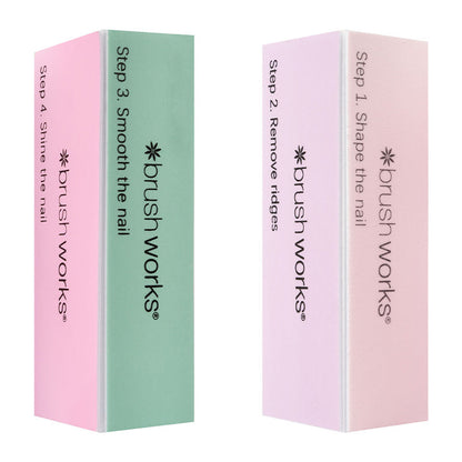 Brushworks Pastel Nail Buffing Blocks - 2 Pack
