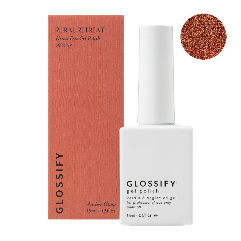 Glossify Amber Glow Rural Retreat Collection 15ml  Hema Free Gel