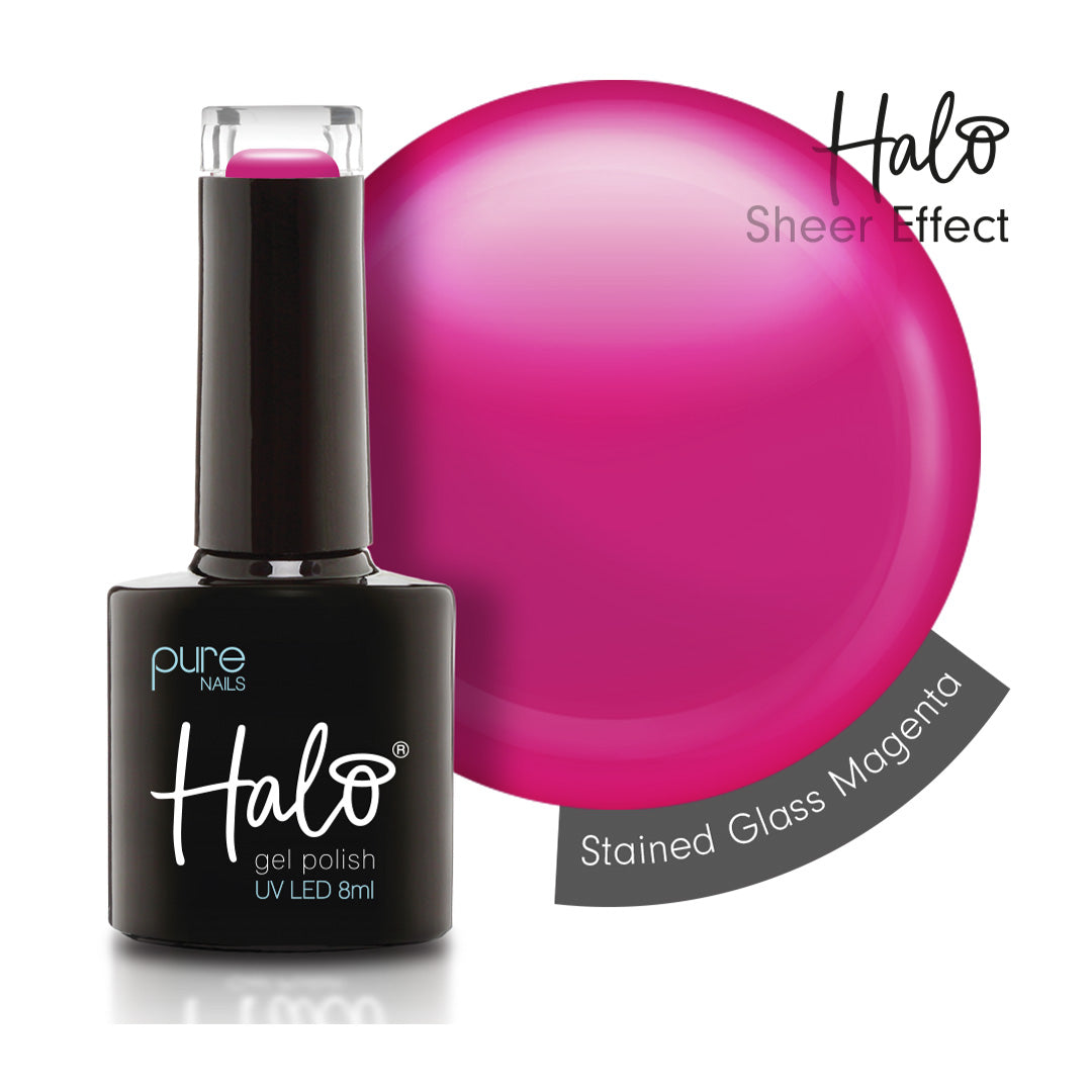 Halo Hema Free Gel Polish Magenta 8ml Stained Glass Collection