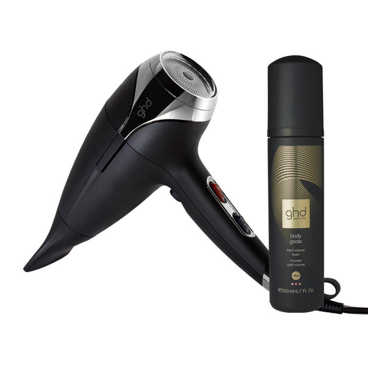 ghd Helios Hair Dryer Black and Body Goals Power Couple Professional Use