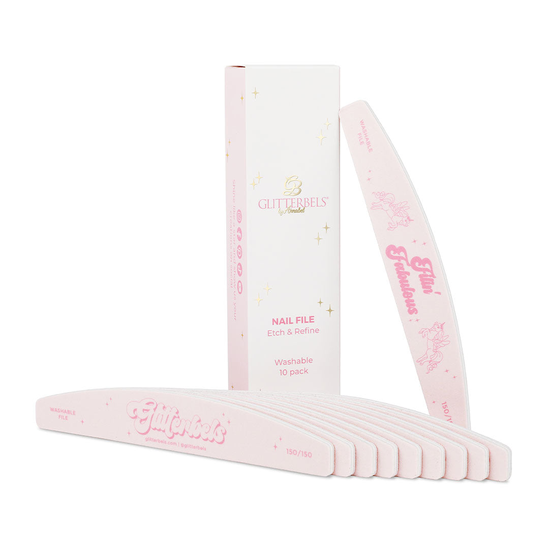 Glitterbels Nail File 150 Grit Pack Of 10