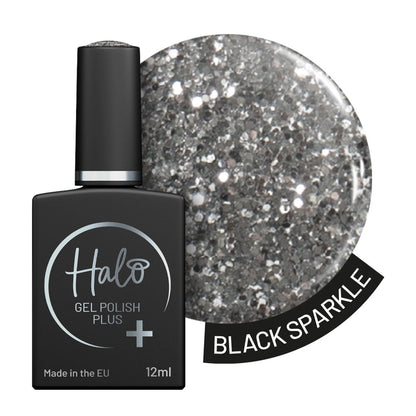 Halo Hema Free Gel Polish Plus Black Sparkle 12ml