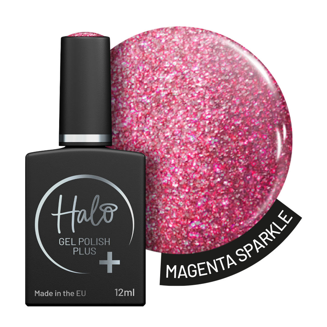 Halo Hema Free Gel Polish Plus Magenta Sparkle 12ml