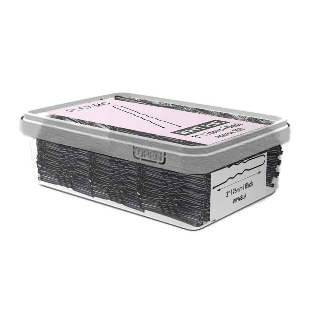 FLEX360 Wavy Pins Gloss Black 76mm x 500