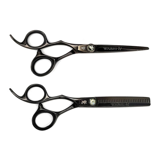 Washi 5.5" Black Titanium Left Handed Scissor Set