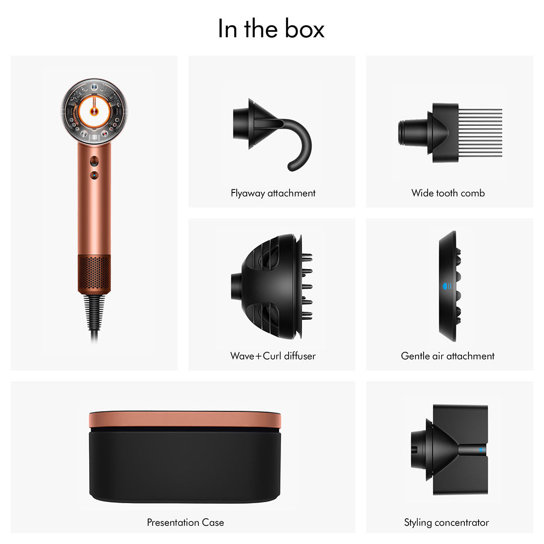Dyson Curly + Coily Supersonic Nural Hair Dryer Amber Silk/Pink Champagne