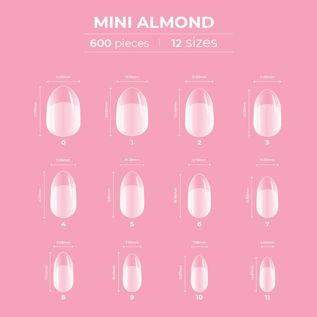 Glitterbels Dream Cover Full Tips Almond Mini Box of 600