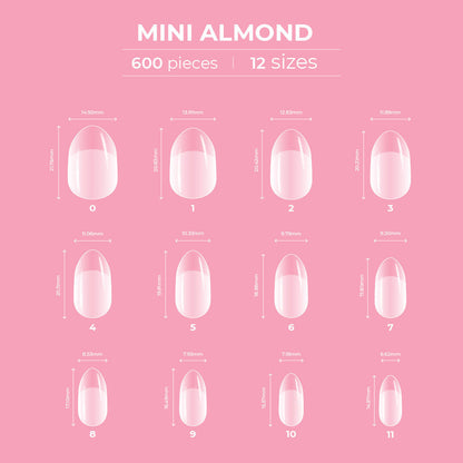Glitterbels Dream Cover Full Tips Almond Mini Box of 600