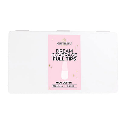 Glitterbels Dream Cover Full Tips Coffin Maxi Box of 600