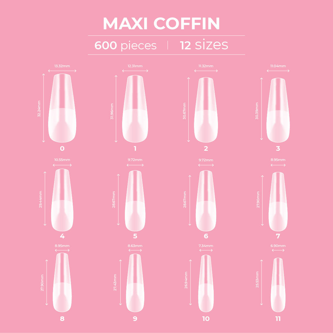 Glitterbels Dream Cover Full Tips Coffin Maxi Box of 600