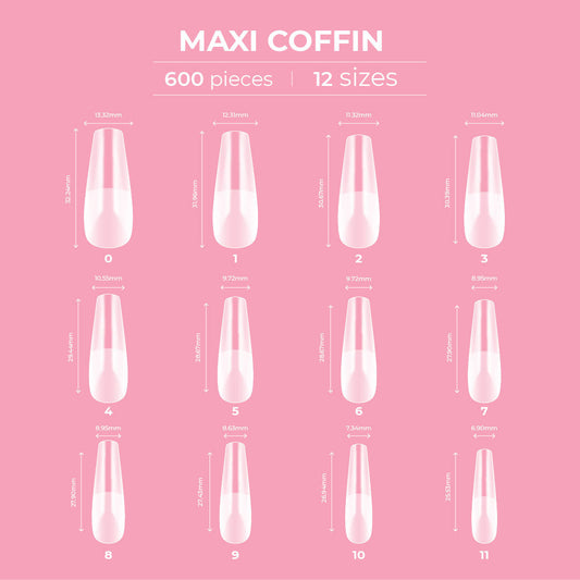 Glitterbels Dream Cover Full Tips Coffin Maxi Box of 600