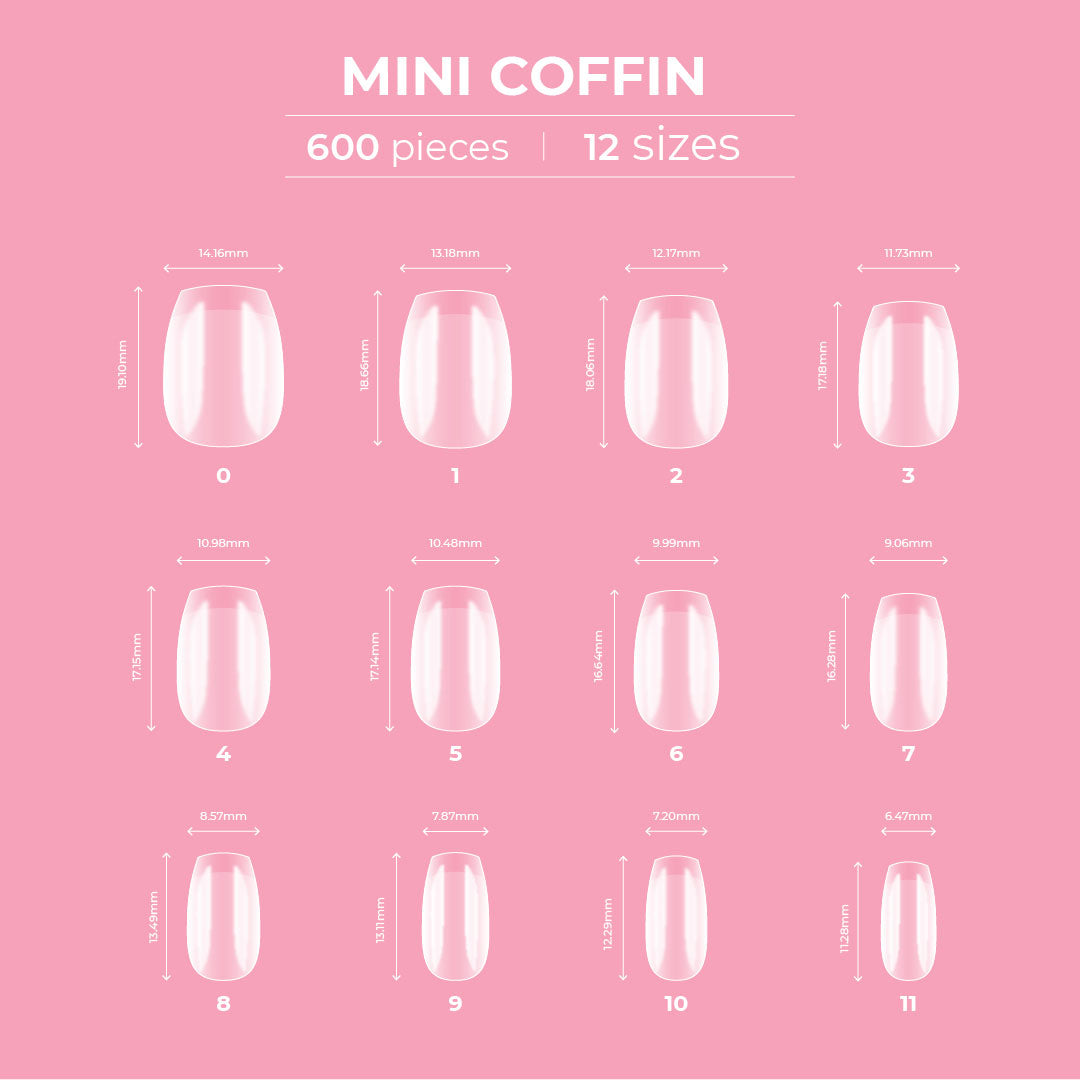 Glitterbels Dream Cover Full Tips Coffin Mini Box of 600