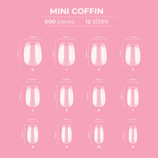 Glitterbels Dream Cover Full Tips Coffin Mini Box of 600