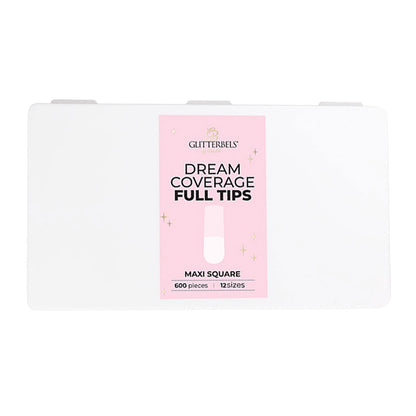 Glitterbels Dream Cover Full Tips Square Maxi Box of 600