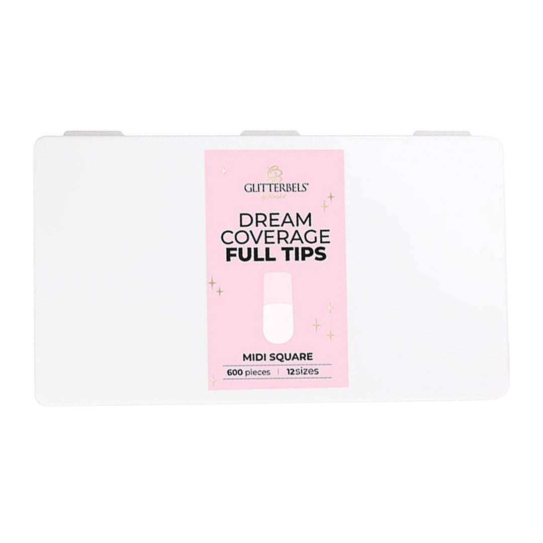 Glitterbels Dream Cover Full Tips Square Midi Box of 600