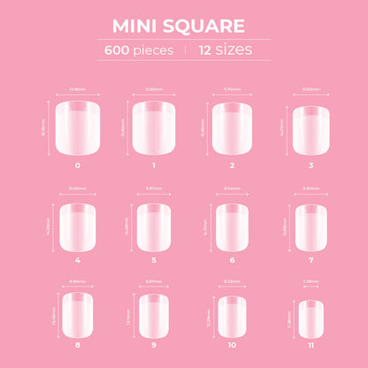 Glitterbels Dream Cover Full Tips Square Mini Box of 600