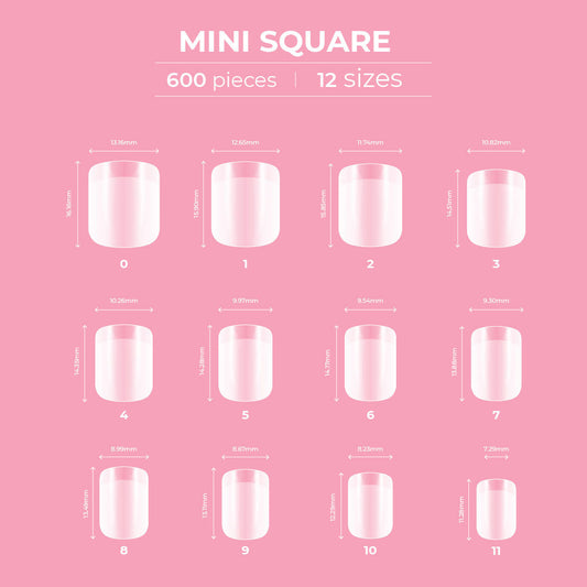 Glitterbels Dream Cover Full Tips Square Mini Box of 600