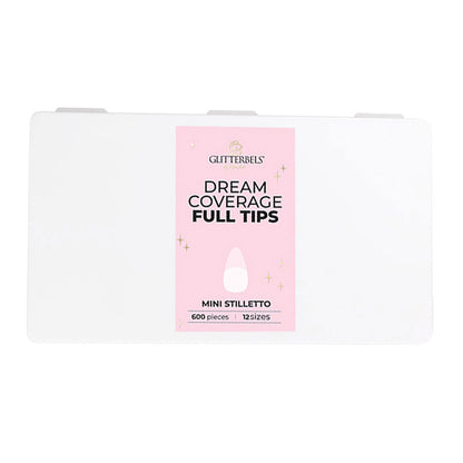 Glitterbels Dream Cover Full Tips Stiletto Mini Box of 600