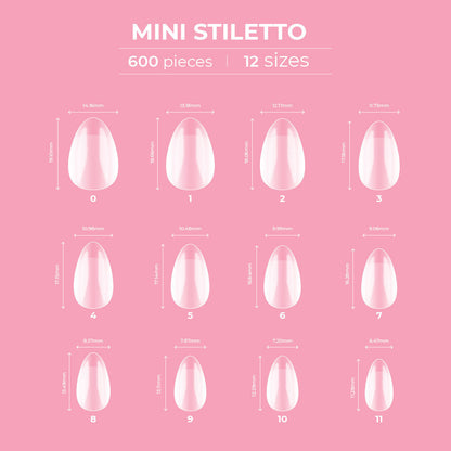 Glitterbels Dream Cover Full Tips Stiletto Mini Box of 600