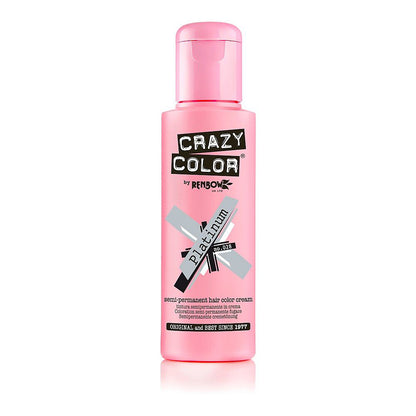 Crazy Color Semi Permanent Vegan Hair Colour Cream - Platinum - 100ml