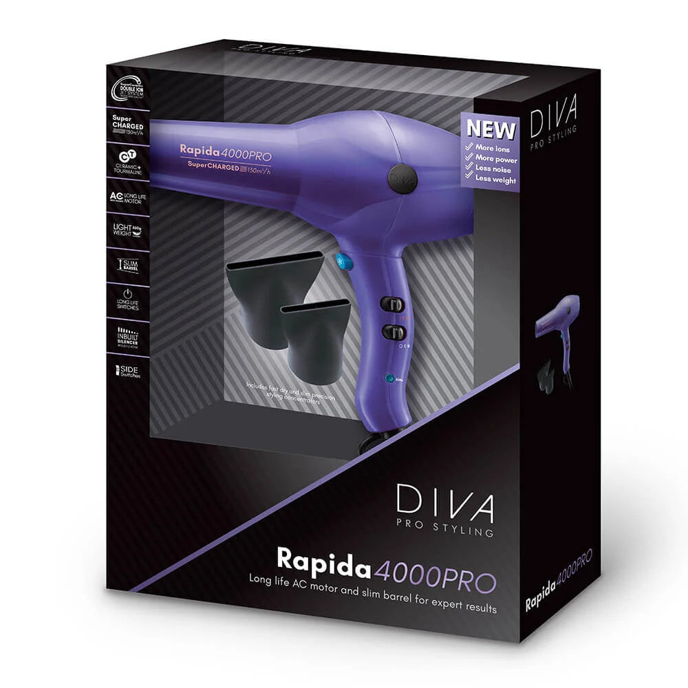 Diva Pro Styling Rapida 4000 Pro Hair Dryer - Violet