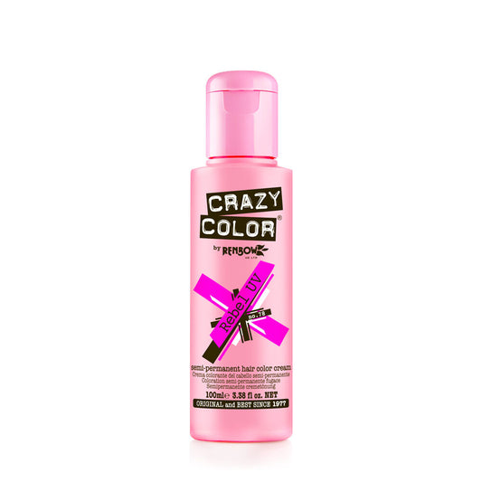 Crazy Color Semi Permanent Vegan Hair Colour Cream - Rebel UV - 100ml