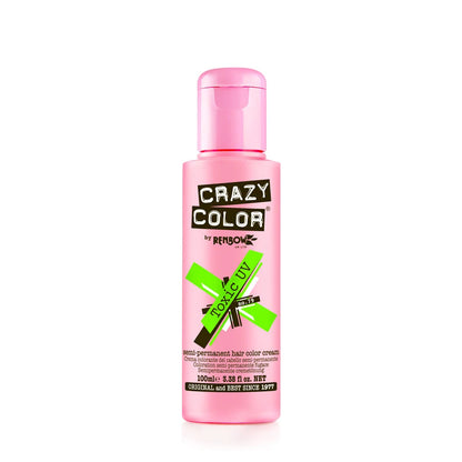 Crazy Color Semi Permanent Vegan Hair Colour Cream - Toxic UV - 100ml