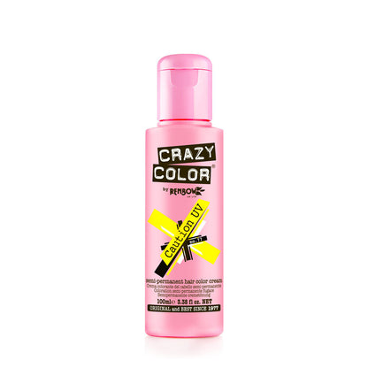 Crazy Color Semi Permanent Vegan Hair Colour Cream - Caution UV - 100ml