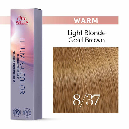 Wella Professionals Illumina Color Permanent Hair Colour 8/37 - 60ml