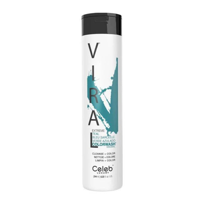 Celeb Luxury Viral Shampoo Colorwash Vegan Shampoo -  Extreme Teal - 244ml