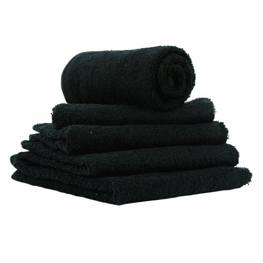 Chlorine Resistant Dyed Black Towels x12
