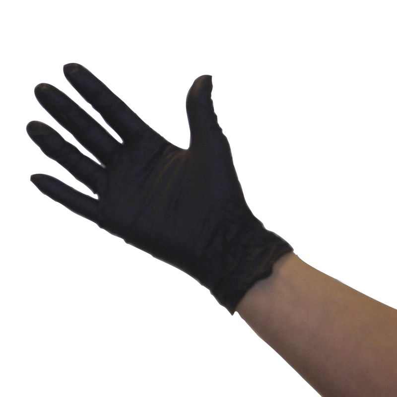 DMI Nitrile Gloves Non-Latex Black Small Pack of 100pcs