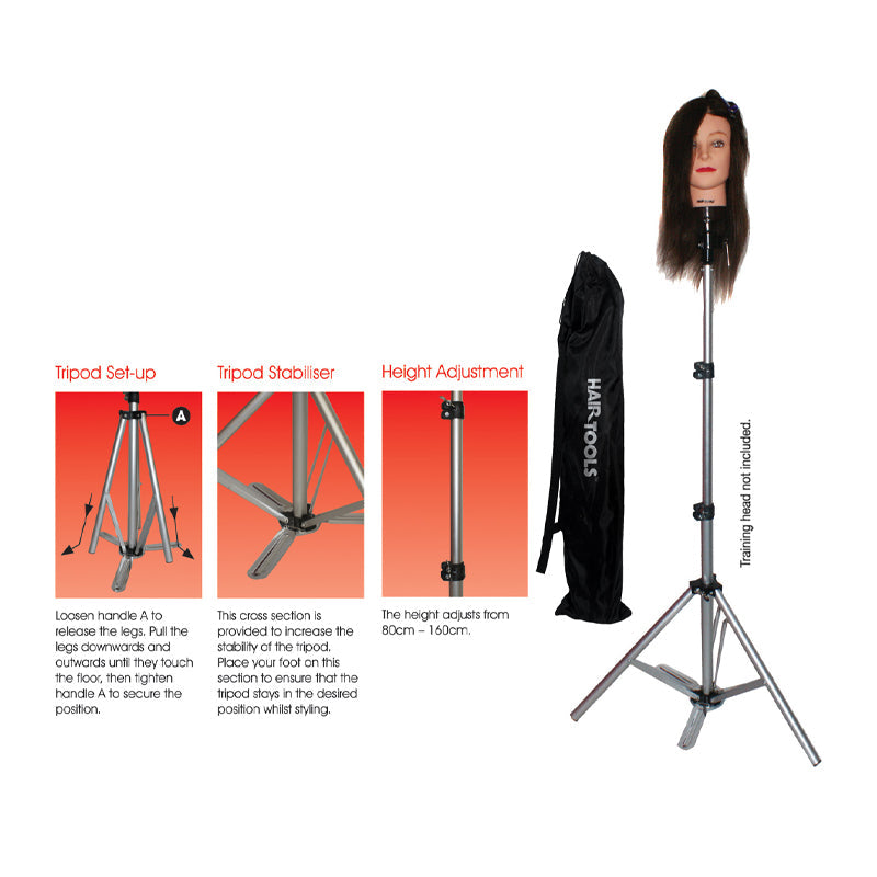 Hair Tools Training Head Tripod with Carry Pouch