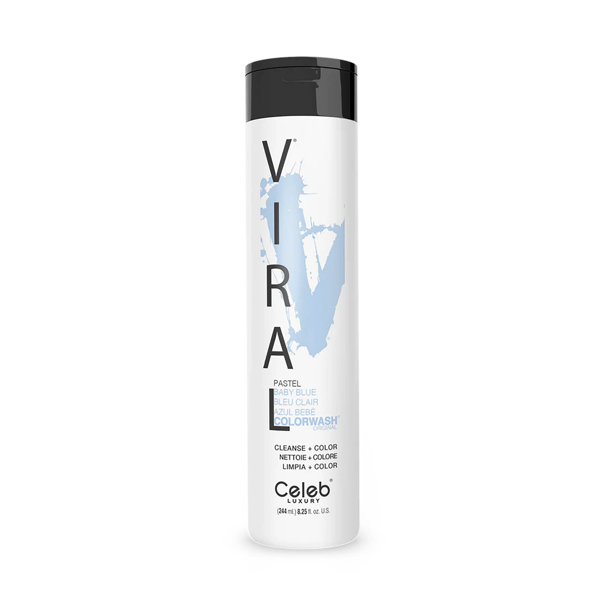 Celeb Luxury Viral Shampoo Colorwash Vegan Shampoo -  Pastel Baby Blue - 244ml