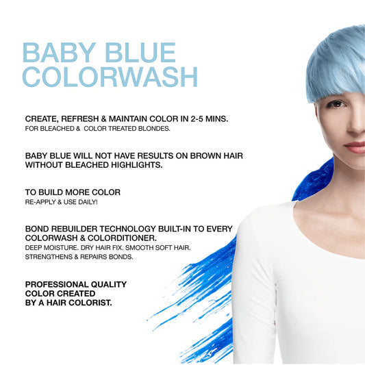 Celeb Luxury Viral Shampoo Colorwash Vegan Shampoo -  Pastel Baby Blue - 244ml