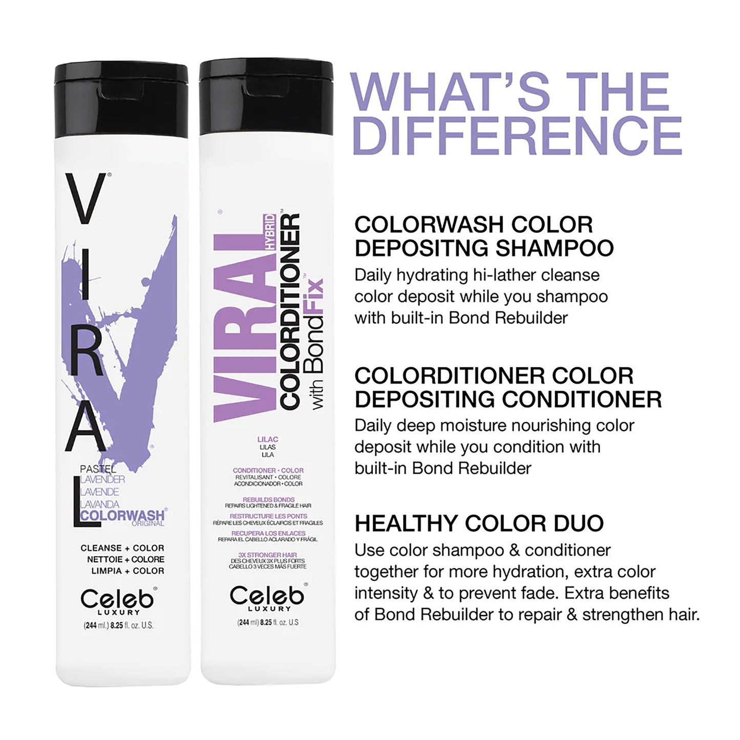 Celeb Luxury Viral Shampoo Colorwash Vegan Shampoo -  Pastel Lavender - 244ml
