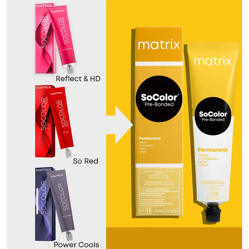 Matrix SoColor Pre-Bonded Permanent Hair Colour, Reflect, Reflective Palette - 7RR+ - 90ml