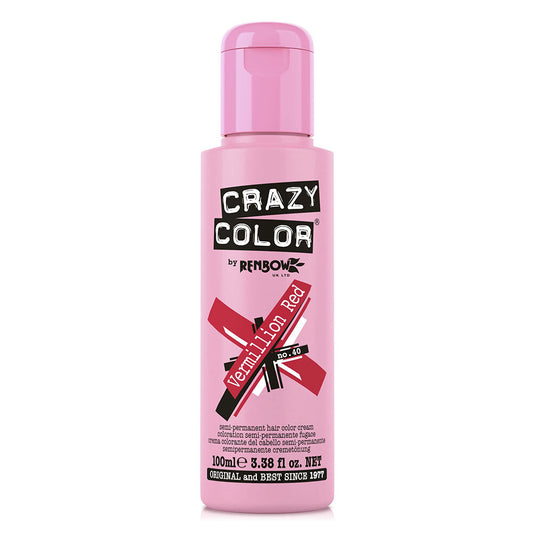 Crazy Color Semi Permanent Vegan Hair Colour Cream - Vermillion Red - 100ml
