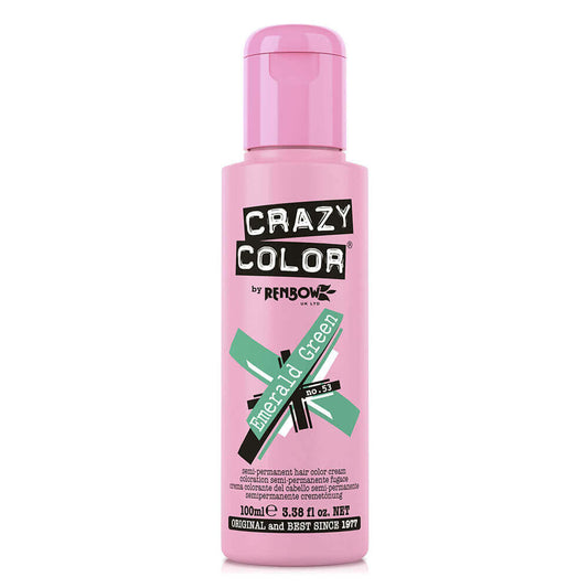 Crazy Color Semi Permanent Vegan Hair Colour Cream - Emerald Green - 100ml