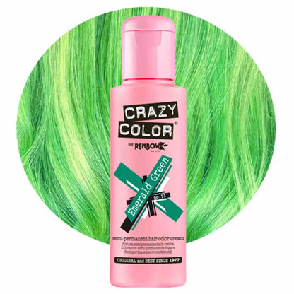 Crazy Color Semi Permanent Vegan Hair Colour Cream - Emerald Green - 100ml